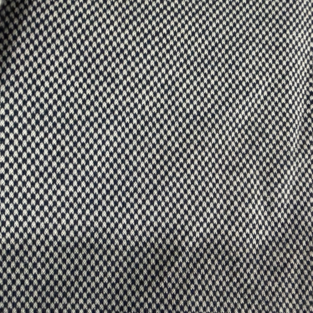 Aureus Mens Egyptian Cotton Polo Shirt Large Navy White Houndstooth Golf Pocket - Picture 6 of 9